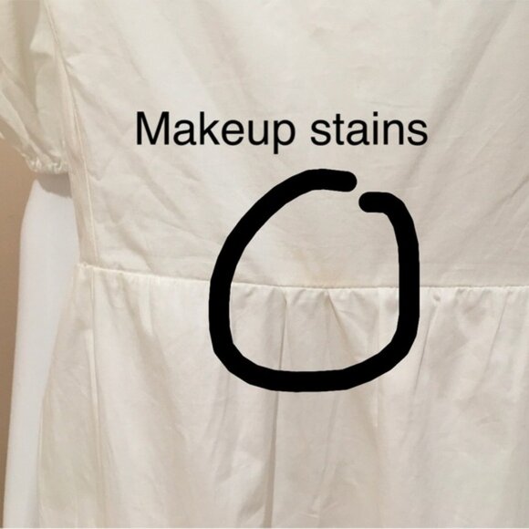 ASTR The Label Women Size L Puff Short Sleeve White  Tiered Midi Dress New - Picture 7 of 7